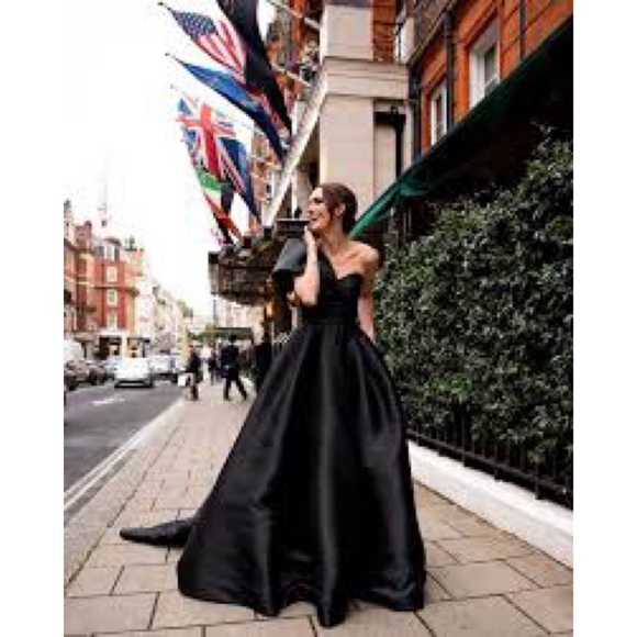 Pronovias NYC TOURMALINE Black Silk Gown Turmaline Spanish Ball Wedding Dress - Picture 6 of 13